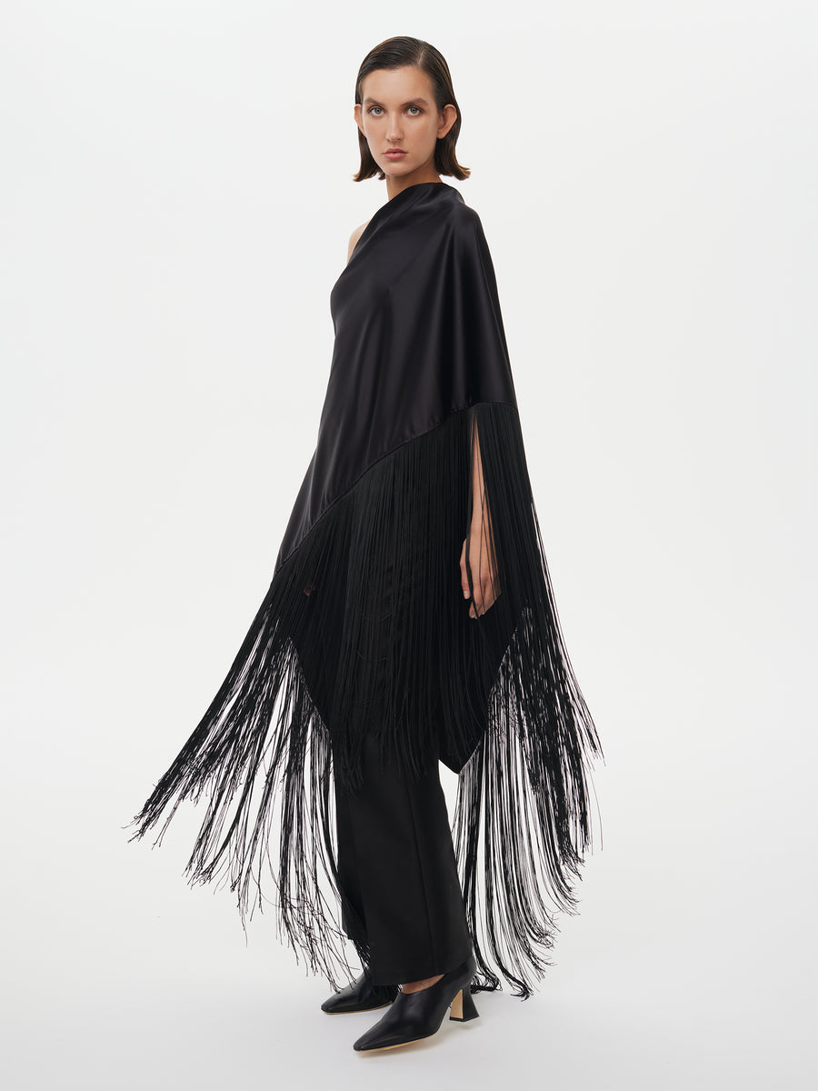 Wild Willow Party Cape in Black – Alas Silk