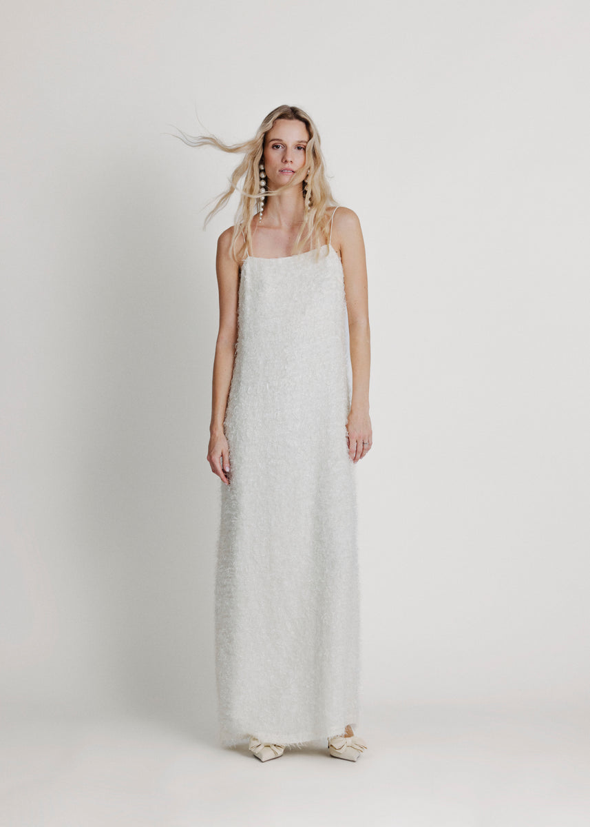 white spaghetti strap maxi dress Straps A Line In WHITE minimalist silhouette White Spaghetti Strap High Waist