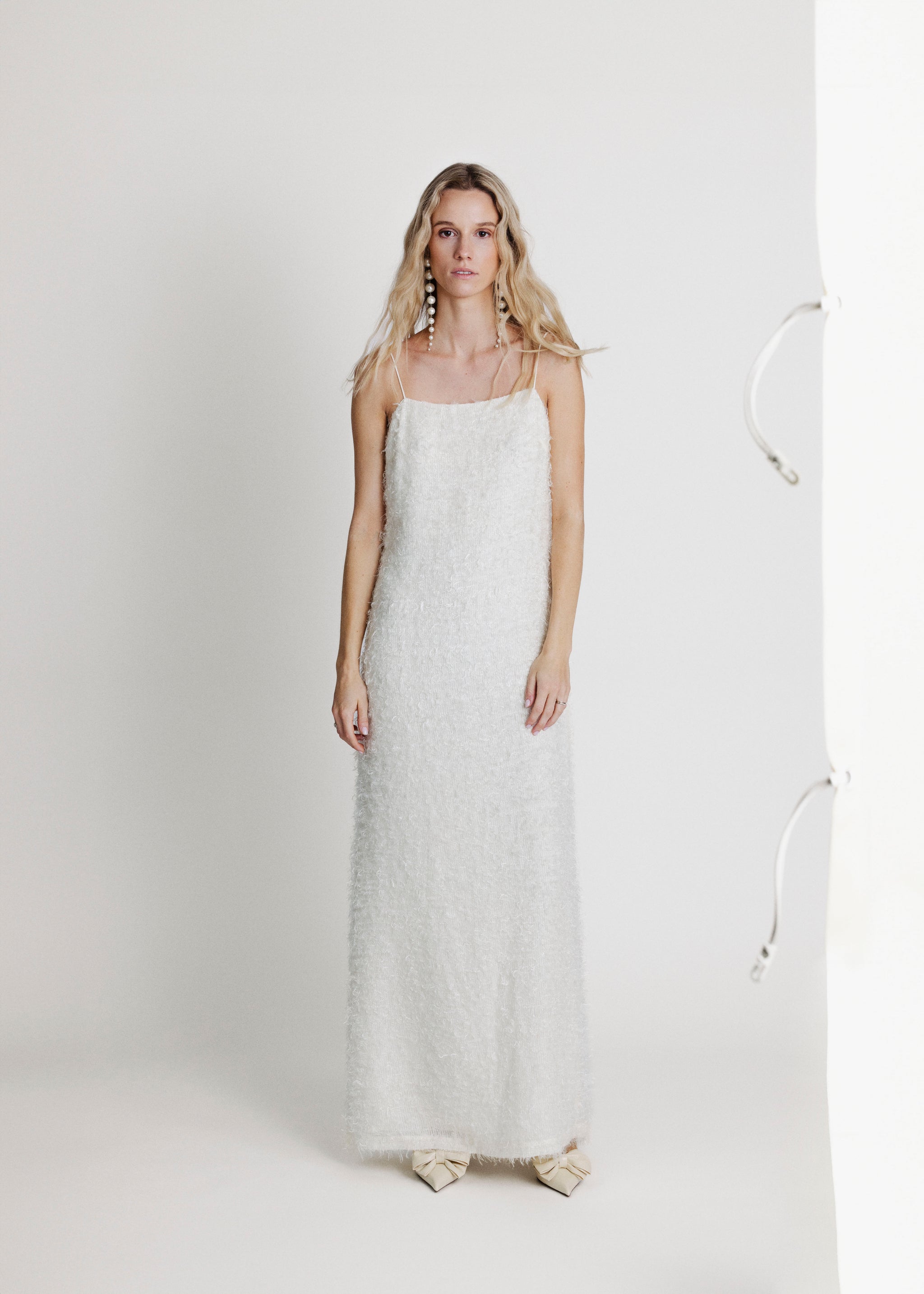 spaghetti strap maxi dress white Main Attraction Cami 52 (132 cm) Summer Wedding Guest Dress |
