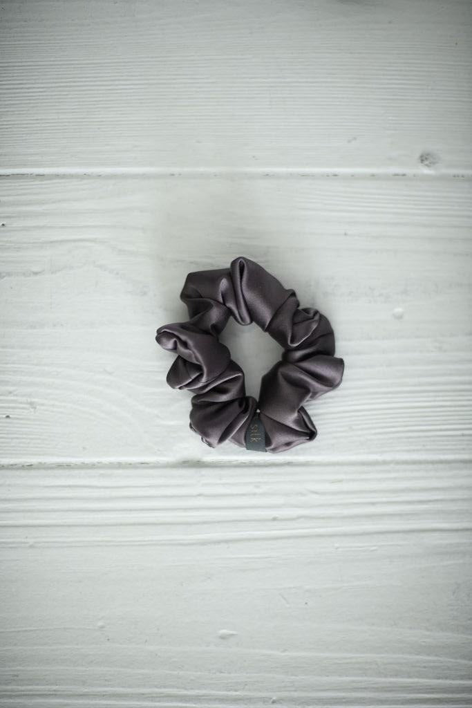 Silk scrunchies purple